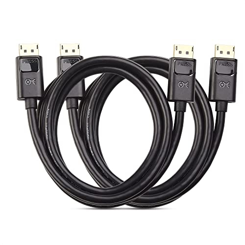 Cable Matters 2-Pack 4K DisplayPort to DisplayPort Cable, 1.8m, Black | 4K@60Hz / 2K@144Hz, Male to Male Display Port Cable, DP 1.2 Cable