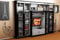 Casa Padrino Luxus Wohnzimmer Schrankwand Schwarz/Weiß B 372 x H 255 cm Bücherregal Regal Schrank Fernseh TV - Art Deco Jugendstil Hotel Möbel