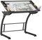 Studio Designs Triflex Zeichentisch, Metall, anthrazit/schwarz/klares Glas, 104 x 74 x 79 cm