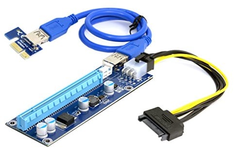 Chenyang Adattatore scheda di sollevamento PCI-Express X1 a X16 GPU con cavo di alimentazione USB 3.0 e SATA