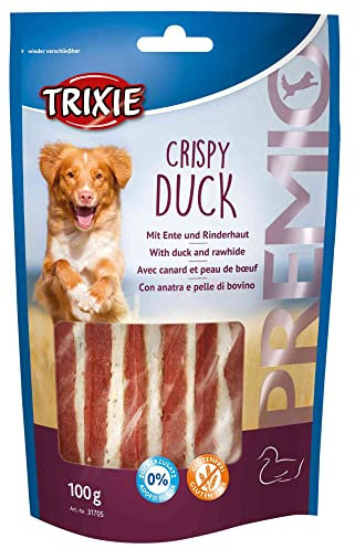 TRIXIE Premio Crispies mit Ente - Glutenfrei - ohne Zuckerzusatz - Fleischgehalt 86% - 100 g - 31705