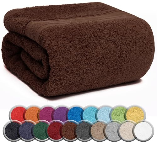 NatureMark SAUNATUCH/Badetuch – Premium Qualität 80x200cm – Sauna-Handtuch 100% Baumwolle – Farbe: Schoko braun