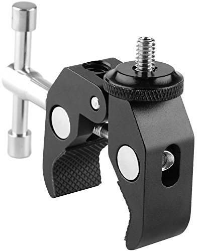 ChromLives Super Clamp Photography Camera Crab Clamp with 1/4-20 to 1/4-20 Screw Converter for 15mm Rods/Lights/Umbrellas/Shelves/Cross Bars and More