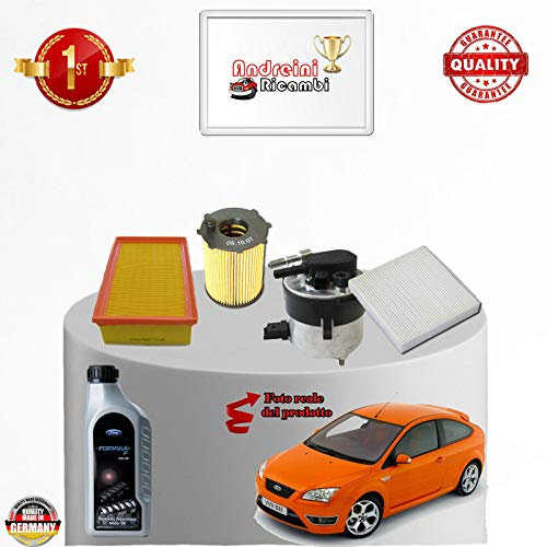 KIT TAGLIANDO 4 FILTRI E OLIO FOCUS II 1.6 TDCI 80KW 109CV 2004 ->