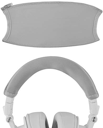 Geekria Flex Fabric Headband Cover Compatible with ATH M50x/M50xBT/M50xPB/M50xWH/M50xBB, ATH-M50xBT2 Headphones, Repair Part, Sweat Cover, Easy Installation (Grey)