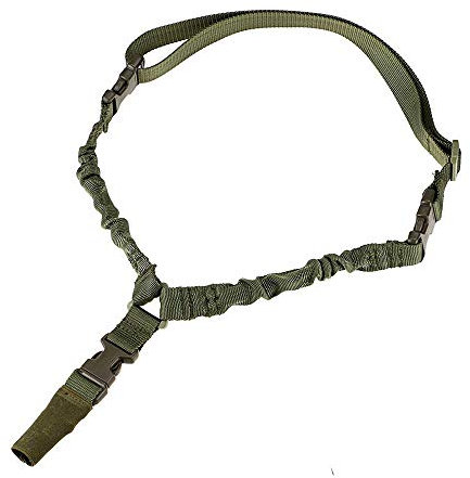 Wolike Adjustable One Point Tactical Sling Airsoft Rifle Gun Bungee Cord Rifle Sling Tactical Sling Rifle Strap(Military green)