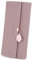 RRANCharltu Portefeuille Femme Longue Porte-Cartes Porte-Monnaie à glissière avec Feuille Pendentif en PU Cuir, 10 Emplacements Cartes pour Cadeau de Noël Saint-Valentin (Mauve Pâle)