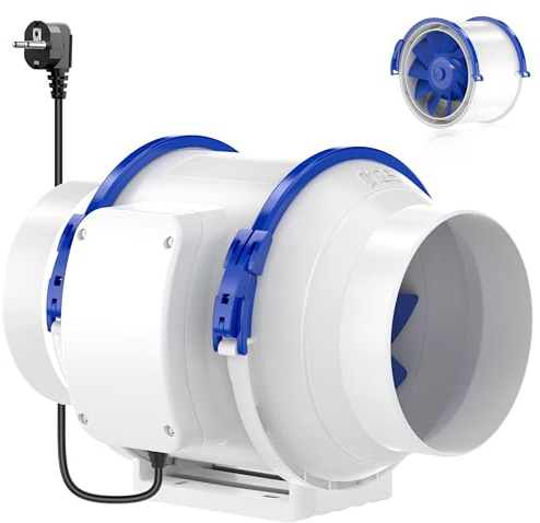 HG Power 125mm Ventilateur d'extraction Ventilation Puissante 230V avec EU Plug ent 1m de Cordon pour Bureau Toilettes Cuisine Halle Salle Hydroponique