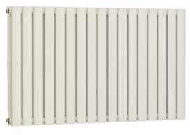 VeeBath RHWD32 Metz Rennes White Low Carbon Mild Steel Horizontal Oval Double Panel Mirror Bathroom Heating Radiator-600 x 1000mm