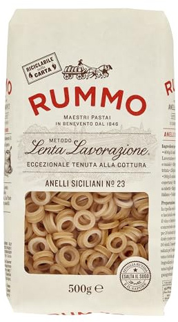 Rummo Anelli Siciliani Hoops No. 23, Authentic Italian Pasta, 500 g | Artisan-Made, Perfect for Salads & Bakes, Traditional Italian Recipe, Excellent Sauce Absorption