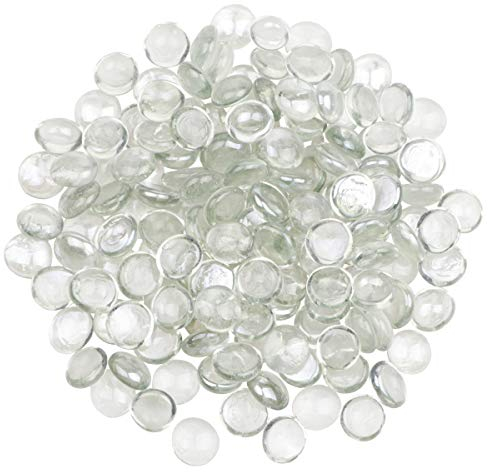YiYa Transparent Flat Marble Decorative Beads Glass Gems for Home Decoration Vase Filler Fish Tank Bottom Decoration (About 0.68 lb(310g)/Bag)