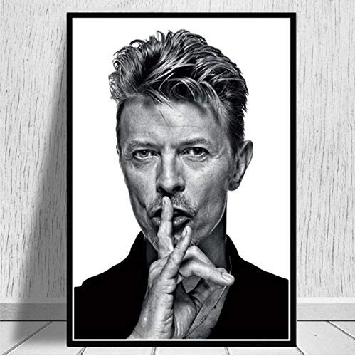Poster Ölgemälde David Bowie Schwarz Weiß Musik Band Sänger Star Wandkunst Bilddrucke Wohnzimmer Wohnzimmer Dekor 50 × 70 cm Ohne Rahmen