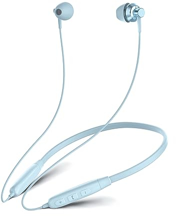 Soundmagic S20BT Neckband Bluetooth Headphones Wireless Earphones HiFi Stereo in Ear Headset with Microphone Lightweight Sports Earbuds Long Playtime Stable Connection Blue