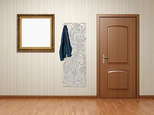 Slato appendiabiti da parete in cristallo acrilico stampato Erika cm.46x130