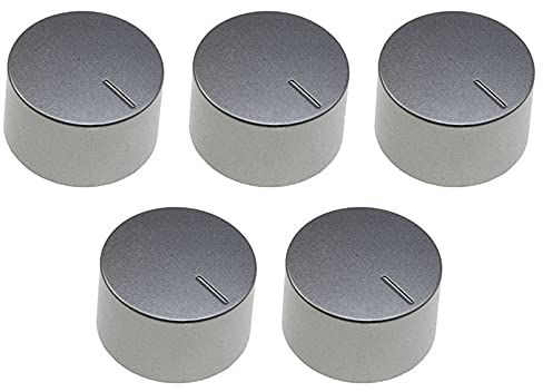 Kit 5 manopole Whirlpool colore argento silver 481010523832 - C00325018 per cucina piano cottura a gas - M0243/KIT - Prodotto originale