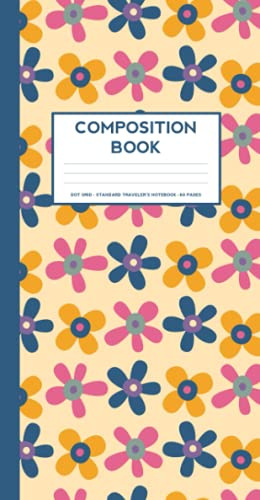 Composition Notebook: Small Dot Grid notebook (Standard Traveler's Notebook Sized Notebook Retro Floral)