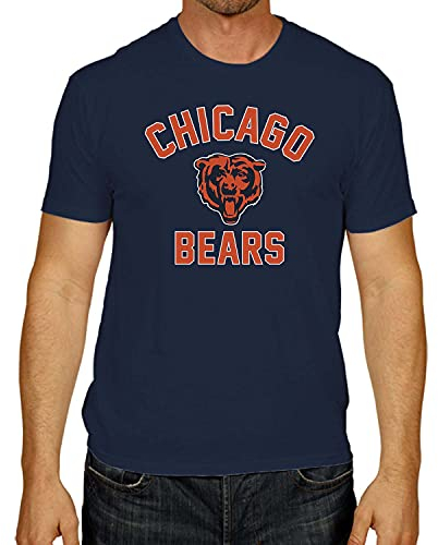 Team Fan Apparel NFL Gameday Pro Fußball-T-Shirt, leicht, Tagless, Semi-Fitting Football T-Shirt (Chicago Bears - Blau, Erwachsene XL)