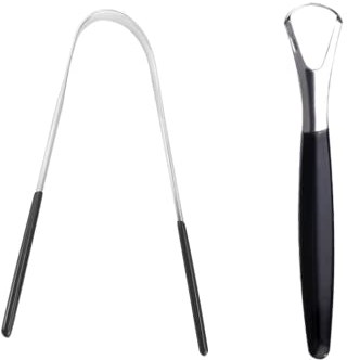 Limpiadores de Lengua, Raspador lengua Acero Inoxidable, Forma di U Limpiador de Lengua, para Reduce el Mal Aliento y Higiene Bucal Raspador de lengua