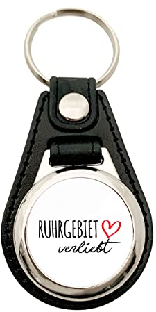 Huuraa Schlüsselanhänger Ruhrgebiet verliebt Schluesselanhaenger Metall mit Kunstleder mit Namen deiner lieblings Region Geschenk Idee für Freunde und Familie