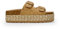 BOSANOVA Sandales Beige Plateforme Semelle Esparto Bicolore pour Femme Sans Fermeture