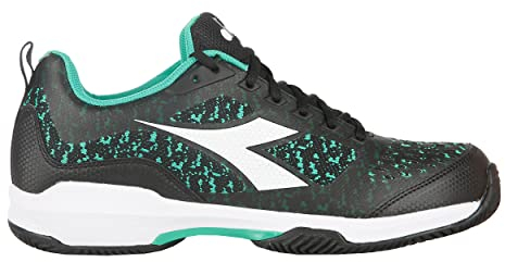 Diadora Herren Shot Clay Tennisschuhe Sandplatzschuh Schwarz - Weiß 44