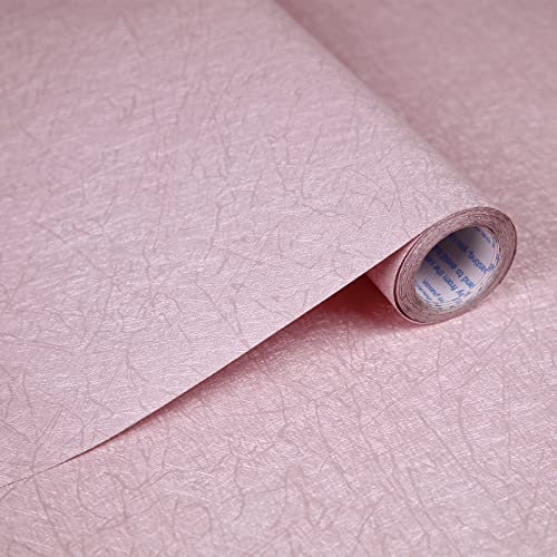 Abyssaly Self Adhesive Wallpaper Pink Sticky Back Plastic 60cm X 500cm Vinyl Peel and Stick Wallpaper for Home Decoration Kitchen Worktops Furniture Stickers Silk Wallpaper