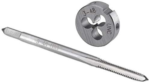 Burkit Nr. 3-48 UNC Gewindebohrer und Schneideisen Set Rechtshänder, 3 x 48 UNC Maschinengewindebohrer und Rundschneider