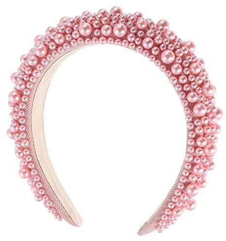 Beaupretty Sponge Pearl Headband Pearl Beaded Headband Wide Hair Hoop Fashion Hair Accessories for Holiday Birthday Party for Women Girls