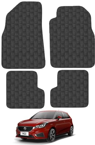 MG 3 (2011+) Rubber Car Mats Accessories Tailored Fit Compatible Accessory Waterproof Protection Non-Slip Floor Mats Full Coverage Durable Front Rear Set Coverage Interior Floor Mats