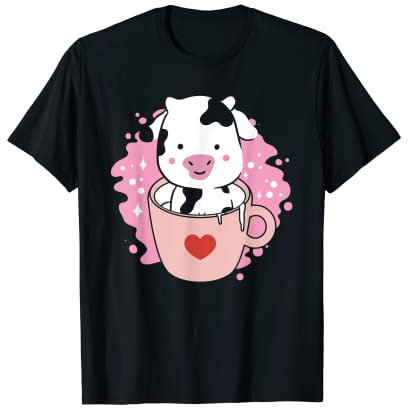 Tasse à thé en forme de vache kawaii | Art japonais T-Shirt