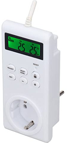 RéGulateur de TempéRature, Capteur PréCis D'éConomie D'éNergie sans Fil Automatique de Prise de Thermostat pour la PièCe Prise UE 230V