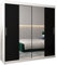 ABIKSMEBLE Tokyo 1 200 Armario de Dormitorios con Tres Puertas Correderas - Armario de Almacenamiento Moderno con Espejo, Perchero y Estantes - 200x200x62 cm - Blanco Mate + Negro Mate