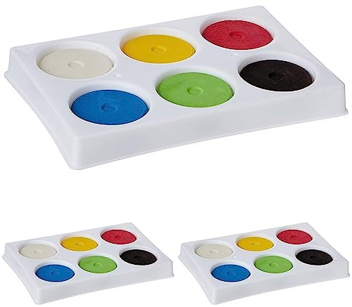 Major Brushes 6-Well Block Palette with Paint (Pack of 3)