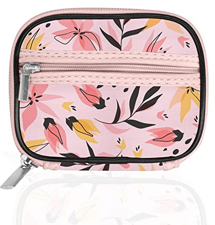 Serfeymi Tablettenbox Pillendose 7 Tage Klein Medikamentenbox Pillenbox mit Reißverschluss Stofftasche für Geldbörse,Tabletten Wochenbox zur Aufbewahrung von Medikamenten und Vitaminen – Rosa 03