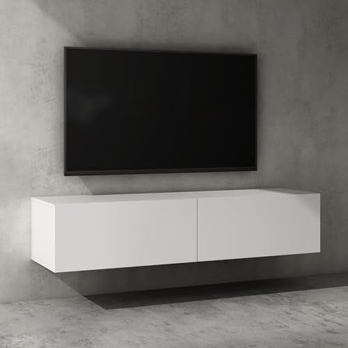 doporro TV Lowboard hängend Fernsehschrank Wohnzimmer | TV-Schrank hängend Fernsehtisch Fernsehschrank Hängeschrank 140cm