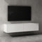 doporro Mobile Porta TV Sospeso 140 cm con 2 Ante Bianco Opaco, Credenza Bassa da Soggiorno Salotto, Madia Consolle per TV Fernsehschrank02
