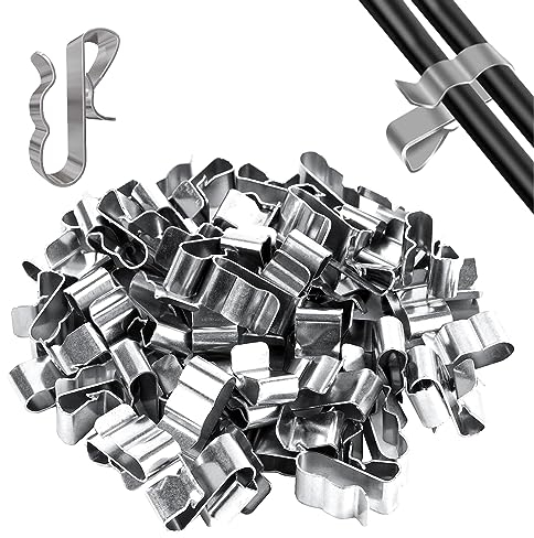 60 Stück Anhängerrahmen Drahtklemmen, Solarkabel Kabelclips, 304 Edelstahl Solar PV Kabelklemmen, Geeignet für die Kabelkonfektionierung