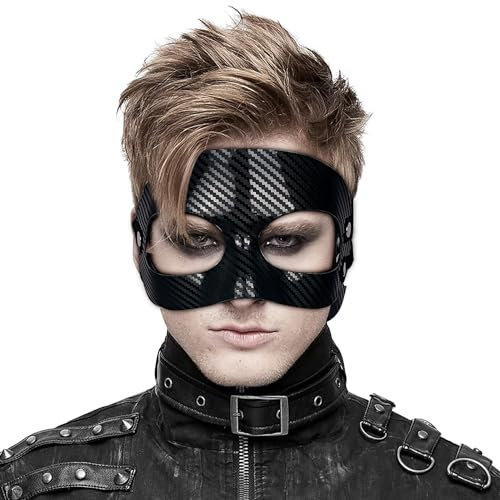 keland Kunststoff Halloween Halbmaske Phantom Maske Kostüm Venezianische Maskerade Maske für Damen Herren (Schwarz-001)