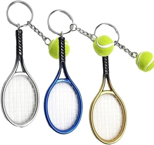 Tennis Chain,Schlüsselanhänger Tennis,Schlüssel Anhänger,Sport Schlüsselanhänge,Keychain Mini Tennisball,für Herren, Damen, Mädchen, Sport-Liebhaber Geschenk, Kreativer Schlüsselanhänger