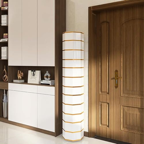 Schuhschrank, Schuhregal für den Eingangsbereich, um 360 Grad drehbarer Schuh-Organizer, freistehend, modern, schmales Regal, mit Türen, multifunktional, drehbar, für den Haushalt (Größe: 9 Ebenen)