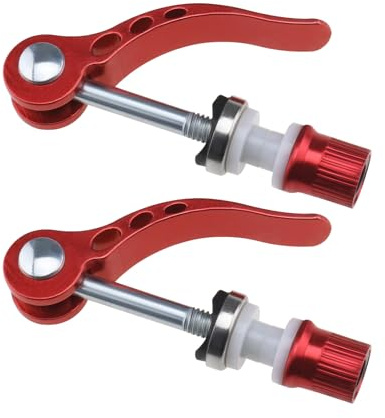 Create idea 2 Stück M6 × 65 mm Fahrrad-Schnellspanner-Sattelstützenklemme Fahrradsitzschraube Rohrverlängerung Kontermutter Sattel für Rennrad Mountainbike Rot