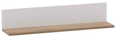 Schildmeyer Jelda Regal 156456, matt weiß/Eiche Landhaus Dekor, 80 x 17,3 x 15,7 cm
