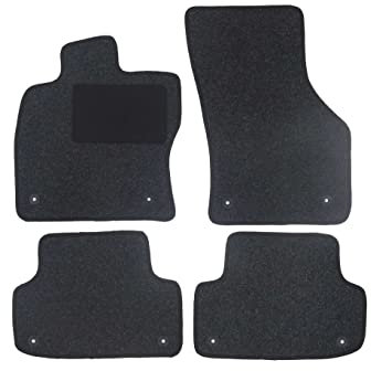 Alpha-Tex Fußmatten-Set für Volvo C70 II Cabriolet, Typ 542 (Baujahr 2006-2013), Hit anthrazit | 4-TLG | Umrandung braun