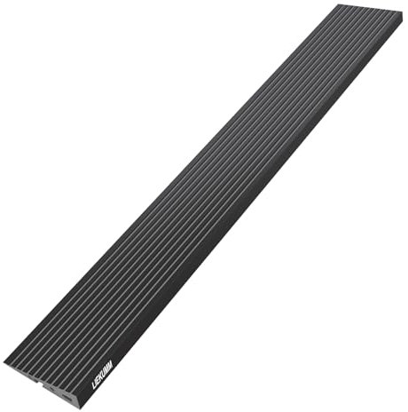 LIEKUMM 2,5 cm Höhe PVC Türschwellenrampe, 800 kg Tragkraft Türschwellenrampe Saugroboter, Rollstuhlrampe für Innen- und Außenbereich, Schwellenrampe für Elektro-Rollstuhl, Schwarz