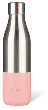 LES ARTISTES Paris A-4373 Bottle'Up, Thermos 500 ml, Gourde isotherme sans BPA, Réutilisable, Garde au chaud 12h et au froid 24h, Acier Inoxydable, Design Split Pink