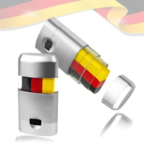 Lucktao 2 Stück Deutschland Fanartikel,Schminkstift Deutschland,Deutschland Schminke,Deutschland Schmink Stift,Gesichtsschminke in Schwarz,Rot,Gold für Fußballpartys,Deko zur Europameisterschaft 2024