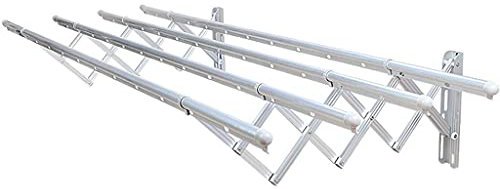 SaryEdge Tendedero para secar Ropa, tendedero montado en la Pared, tendedero Plegable, tendedero, toallero Extensible, Barra de Empuje para baño, para Interiores y exteriore(3 rieles