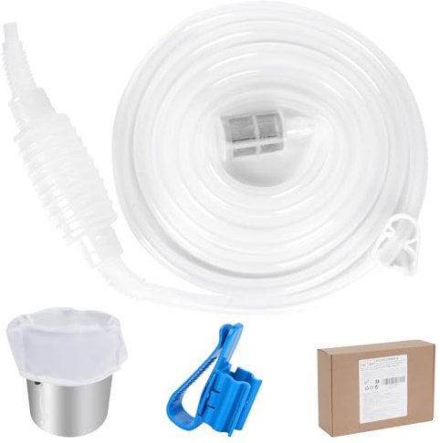 Set di Tubi per Sifone per Birra e Vino 2,5 m, Tubo in Silicone, Sacchetto Filtro, con Morsetto di Arresto dell'Acqua