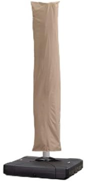 PURPLE LEAF - Funda protectora para sombrilla de jardín, 3 x 3 m, resistente al viento, anti-UV, cubierta para sombrilla exterior con varilla y cremallera, 255 x 62 cm, color beige