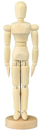 Mannequin Body, Wooden Manikin Body Drawing Mannequin Artist Manikin with Stand and Flexible Joints for Decoration Sketching & Painting (5.5)